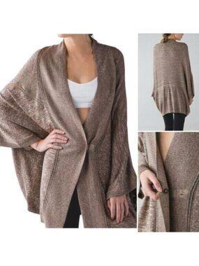 Lululemon  ^* Breeze Easy Wrap Heathered Cool Cocoa / Heathered Cashew